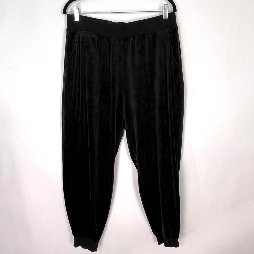 Banana Republic Black Velour Velvet Like Sweatpants Joggers Sz XL
